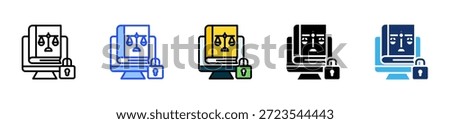 Legal Database Access Icon Collection With Multiple Styles