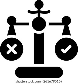 Legal Decision Glyph Vector Icon Design
