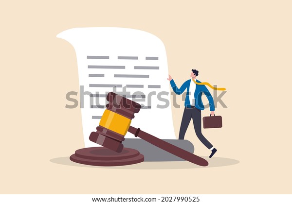 Legal\
document, attorney or court professional office, law and judgment\
approval paper concept, mature lawyer holding legal document with a\
gavel hammer symbol of court or\
judgement.