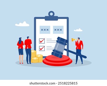 Legal document Attorney revising , Making up agreement. Legal document. Law enforcement concept law and judgment approval paper concept