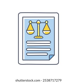 Legal document balance scales. Justice, fairness, law, and balance symbolized.  Legal paperwork concept.