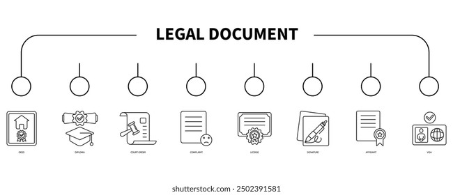 Documento legal Anuncio Web Icono Concepto de Ilustración vectorial