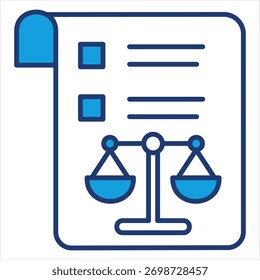Legal Document Blue Icon Vector Illustration