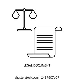 legal document concept line icon. Simple element illustration. legal document concept outline symbol design.