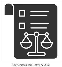 Documento legal Icono de glifo Ilustración vectorial