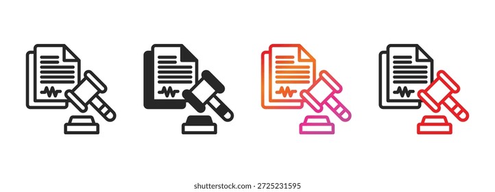 Icono de documento legal colección con varios estilos