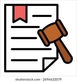 Legal Document Icon Element For Design