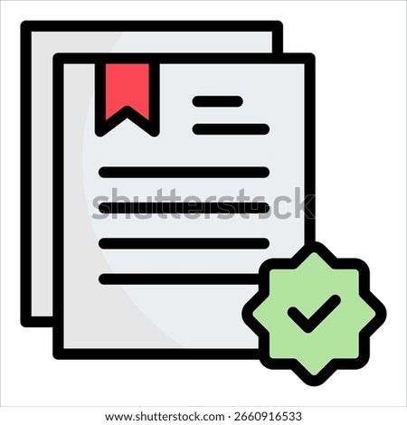 Legal Document Icon Element For Design