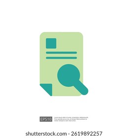 Legal Document Icon Featuring Magnifying Glass for Judgement and Analysis in Law Context