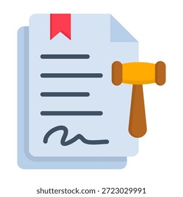 Icono de documento legal Ilustración vectorial de estilo plano