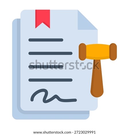 Legal Document Icon Flat Style Vector Illustration
