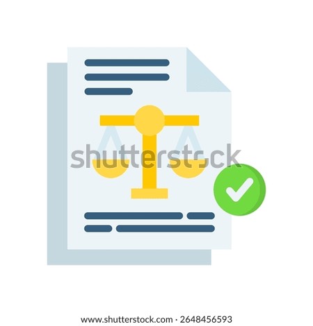 Legal Document Icon Flat Vector Illustration
