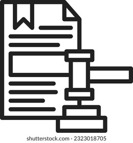 Icono de documento legal. Adecuado para aplicaciones móviles.