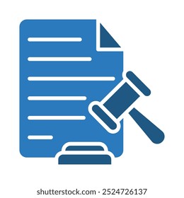 Ilustración vectorial de línea de icono de documento legal