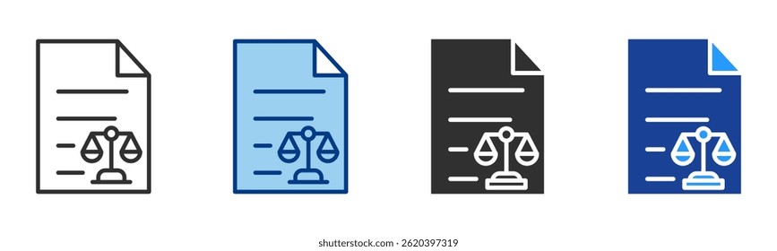 Legal Document Icon Multiple Style Vector Collection