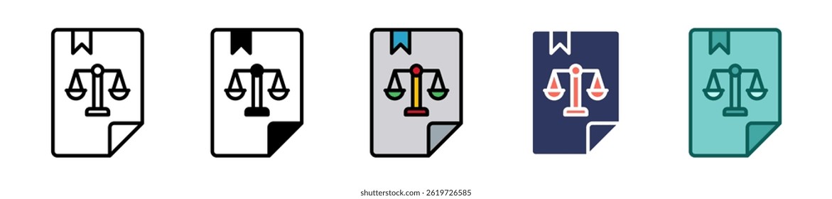 Legal Document Icon multiple Vector Illustration