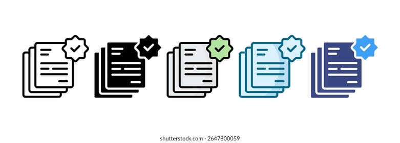 Conjunto de iconos de documentos legales Colección de varios estilos