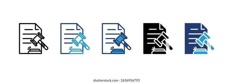 Legal Document icon set multiple style collection