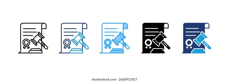 Legal Document icon set multiple style collection