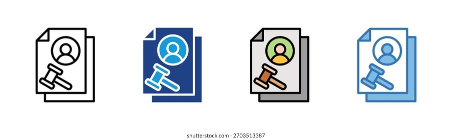 Conjunto de iconos de documento legal colección de varios estilos