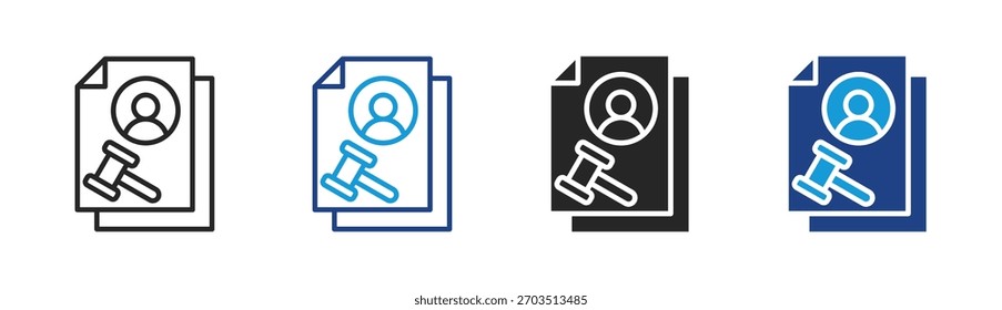 Legal Document icon set multiple style collection