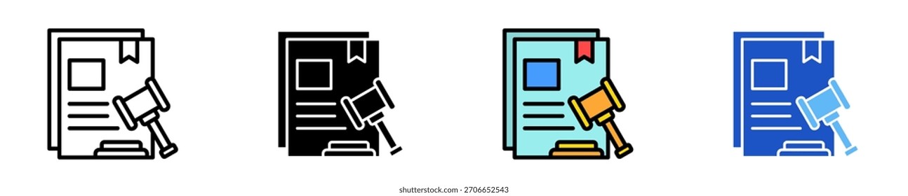 Conjunto de iconos de documentos legales Colección de varios estilos
