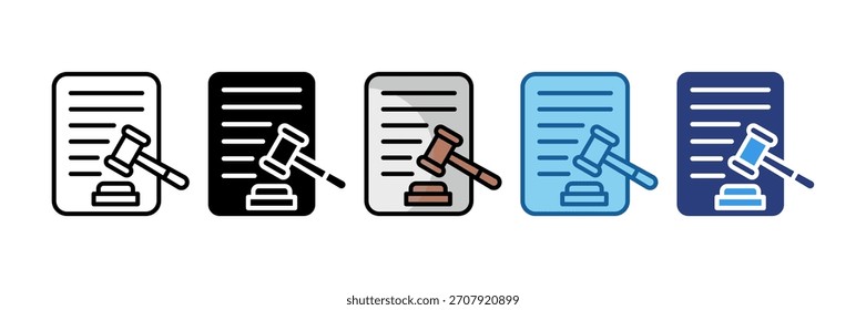 Conjunto de iconos de documentos legales Colección de varios estilos