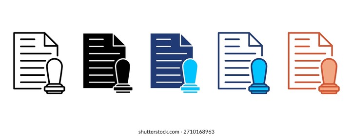 Conjunto de iconos de documentos legales Colección de varios estilos