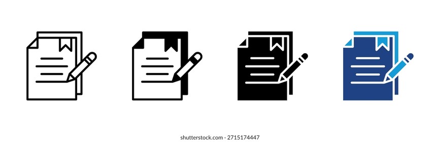 Conjunto de iconos de documento legal colección de varios estilos