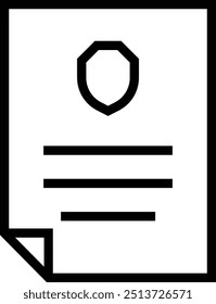 legal document icon. Thin linear style design isolated on white background