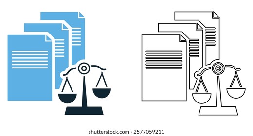 legal document icon vector, legal agreements, contracts, and justice law, business, and official use pictogram symbol ui and ux design, glyphs and stroke line