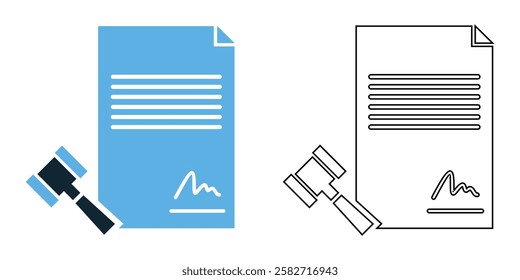 Legal document icon vector, law, contracts, agreements, and official paperwork pictogram symbol ui and ux design, glyphs and stroke line	