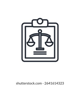 legal document icon. vector.Editable stroke.linear style sign for use web design,logo.Symbol illustration.