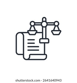 legal document icon. vector.Editable stroke.linear style sign for use web design,logo.Symbol illustration.