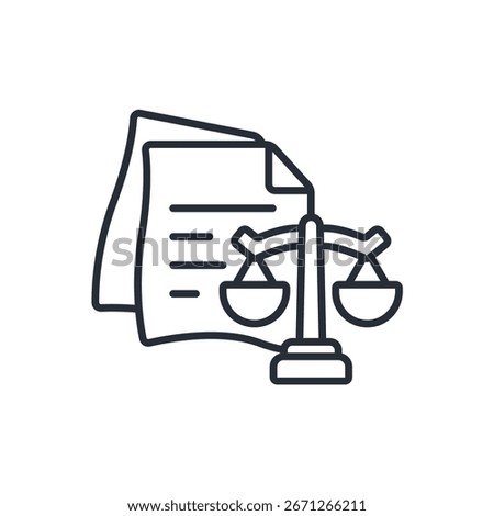 legal document icon. vector.Editable stroke.linear style sign for use web design,logo.Symbol illustration.
