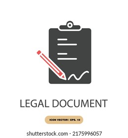 símbolos de iconos de documentos legales elementos vectores para web infográfica