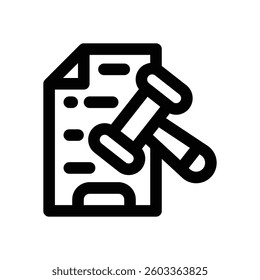 legal document line icon. Clean and minimalist vector icon for websites, mobile apps, presentations, and logos. Fully scalable and customizable for any project.
