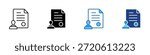 Legal Document Multiple Style Icon Design Vector - paper with a stamp symbolizing certification, approval, and official documentation
