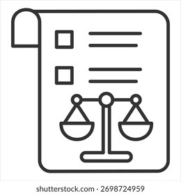 Legal Document Outline Icon Vector Illustration