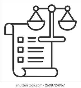 Legal Document Outline Icon Vector Illustration