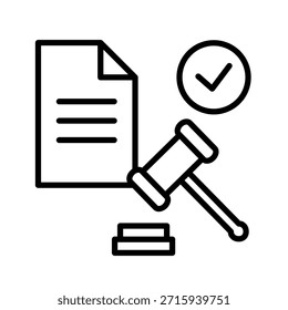 Icono de esquema de documento legal Ilustración vectorial