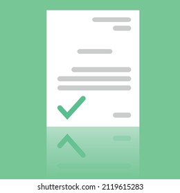 Legal document, paper contract with signature. Successful transaction approved.