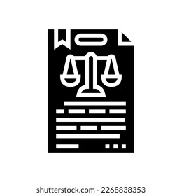 legal document paper glyph icon vector. legal document paper sign. isolated symbol illustration