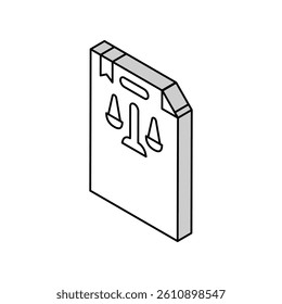 legal document paper isometric icon vector. legal document paper sign. isolated symbol illustration