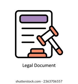 Legal Document vector Filled outline Icon Design illustration. Human Resources Symbol on White background EPS 10 File 