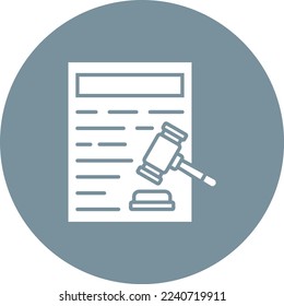 Icono del vector de documento legal. Se puede usar para imprimir, móviles y aplicaciones web.