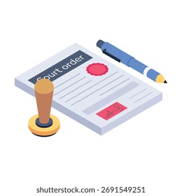 Icono de Vector de documento legal que puede modificarse o editarse fácilmente
