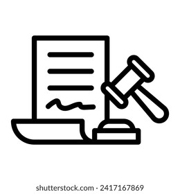 Legal Document Vector Line Icon Design