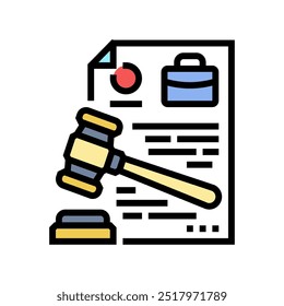 documentação legal processo de negócios cor ícone vetor. documentação legal processo de negócios sinal. símbolo isolado ilustração