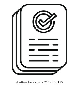 Legal documentation icon outline vector. Audit product. Rule policy search